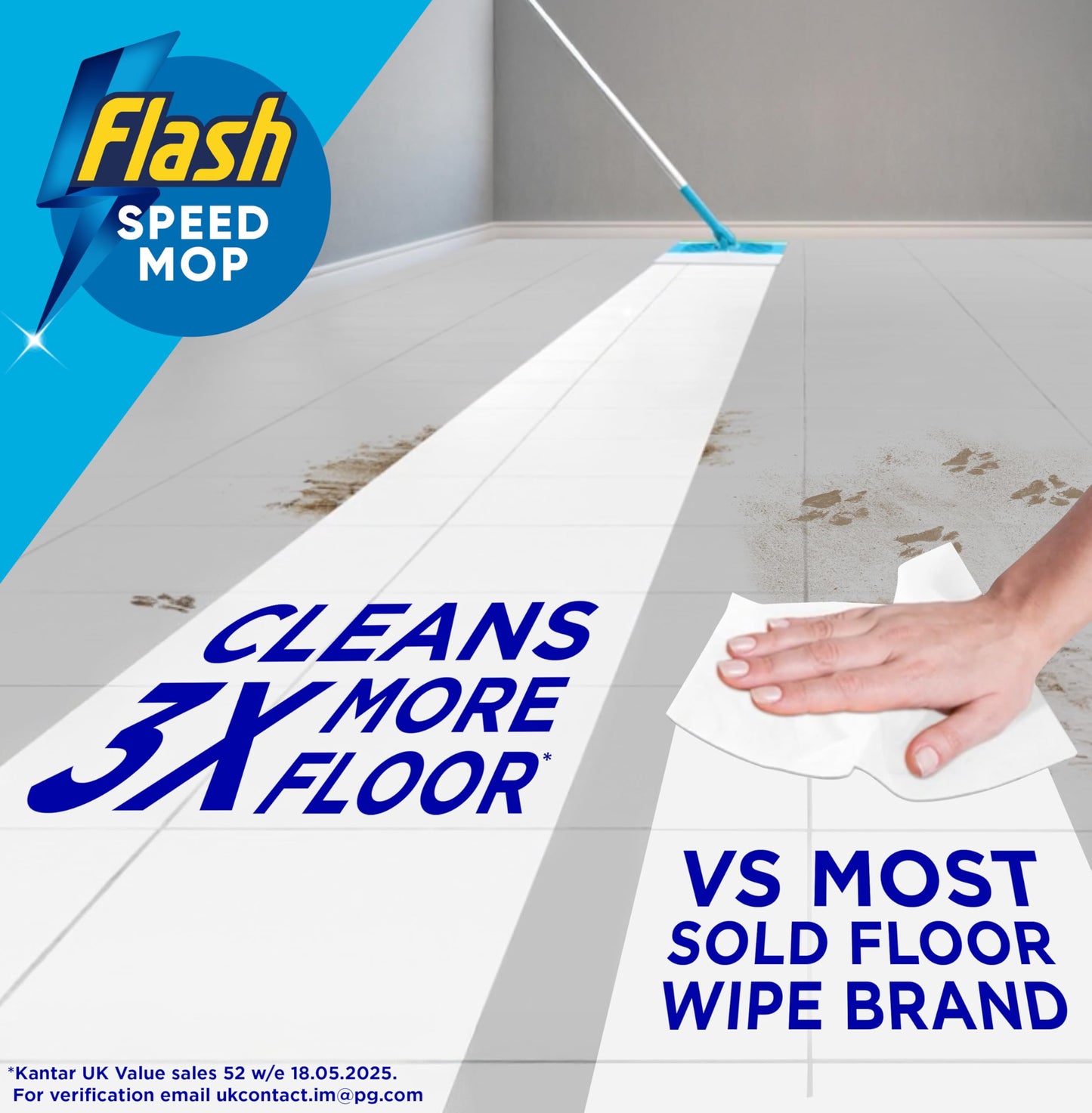 Flash Speedmop Floor Cleaner Starter Kit, Fast Easy and Hygienic (1 Handle, 8 Wet plus 16 Dry Refills), Trap and Lock Daily Dirt, Grease and Grime Without Getting Down On Your Knees