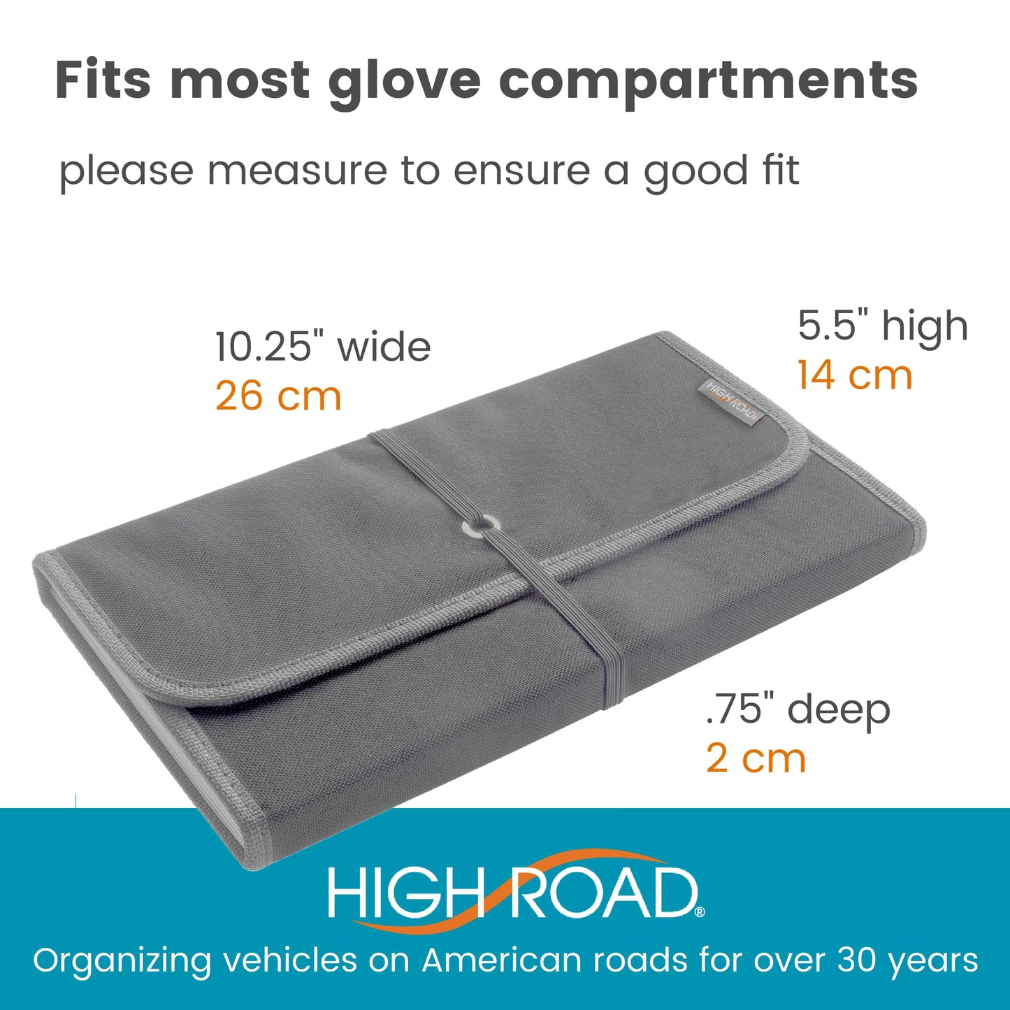 High Road Car Glove Box Organizer - Maintenance Folder for Car Documents - Card Pockets for Insurance and Registration with Receipt Log and Divider Tab Inserts