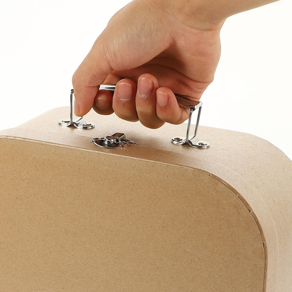 VILLCASE Cardboard Suitcase Box with Handle - Decorative Thickened Paperboard Storage Box for Crafting Organizing and Gifting Jewelry, Stationery, Wedding Party Favors 10x7.5x3.9 inch