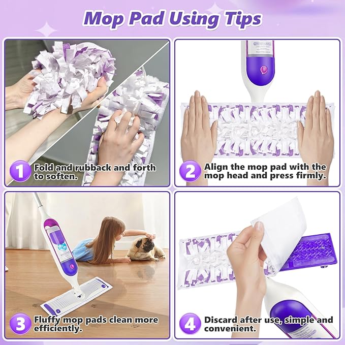 Mop Pads Refills for Swiffer Power Mop: 30 Pcs Wet Dry Disposable Pad for