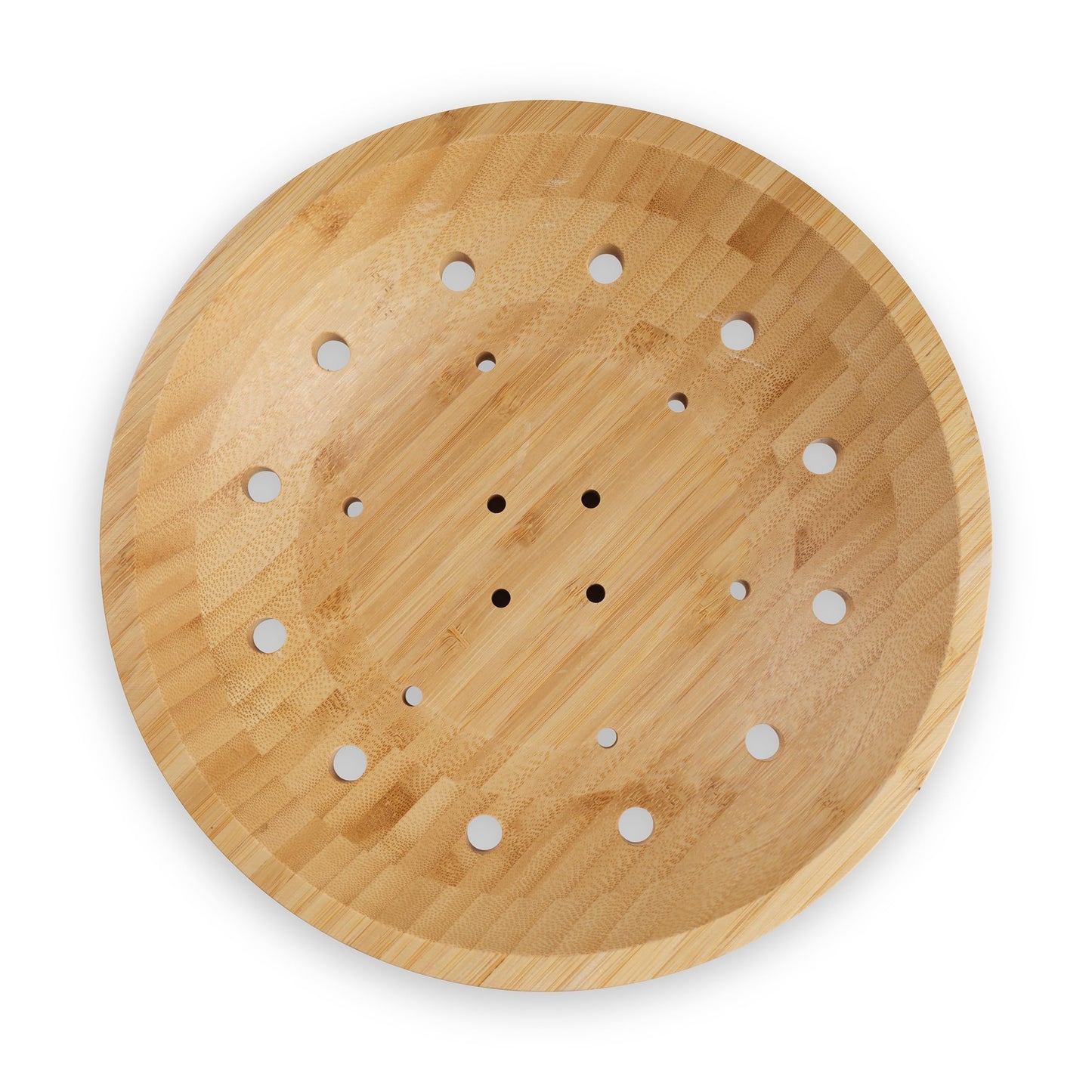 Fruit Basket for Kitchen Counter - Fruit Bowl for Kitchen Counter, Bamboo Pedestal Fruit Basket with Ventilation Holes, Wooden Fruit Bowl for Fruit and Vegetable Storage, Decorative Frutero for Cocina