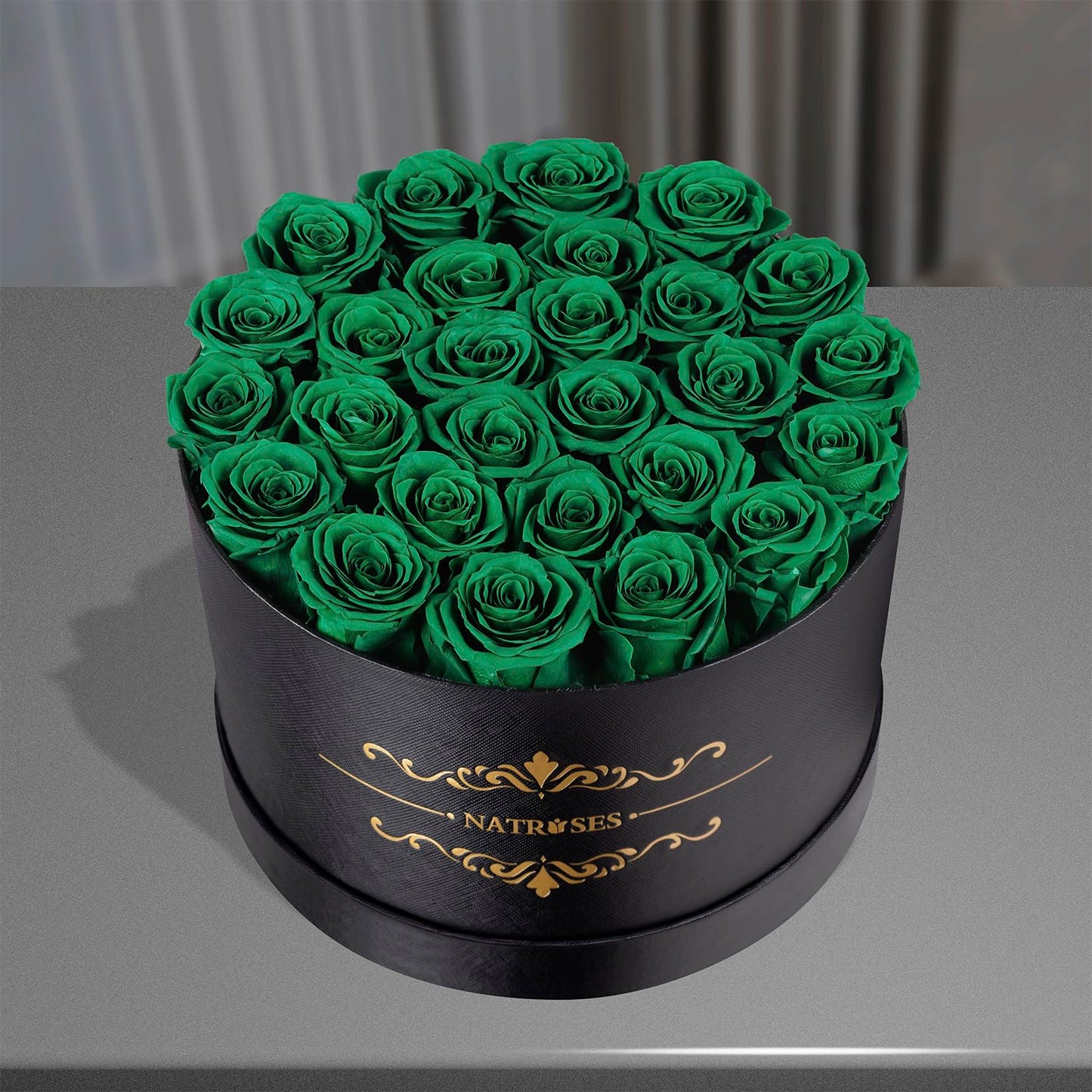 NATROSES Gifts for Her 27 Piece Forever Preserved Roses in a Box, Preserved Flowers for Delivery Birthday, Flowers Gifts for Mothers Day, Forest Green
