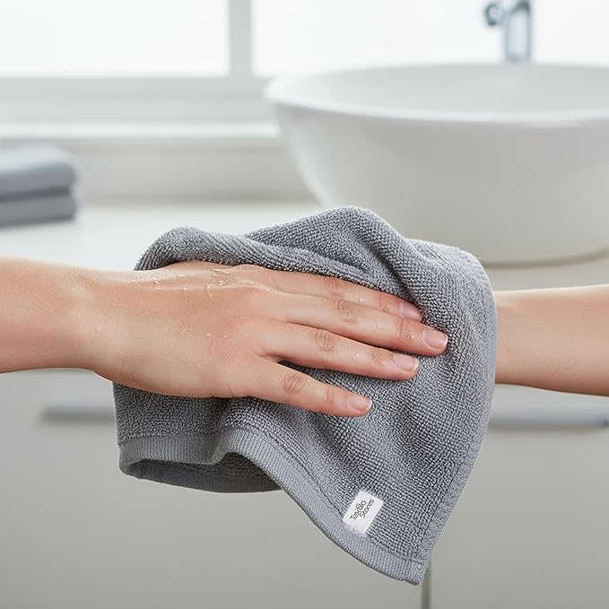 Basic Wash Cloths 12x12 Inches – Bulk Pack of 24 – Grey Color – Soft and