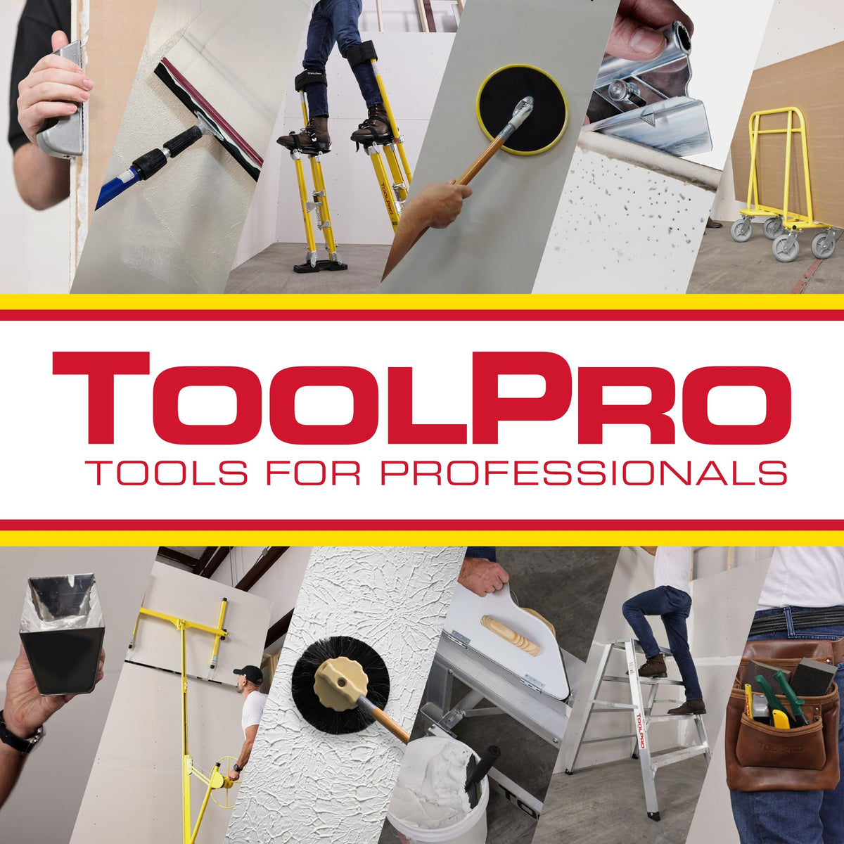 ToolPro Professional Grade Adjustable Drywall Stilts - for Drywall Installation, Painting, and More. Soft Strap Bands to Reduce Soreness and Smoother use (24-40 in., Magnesium)
