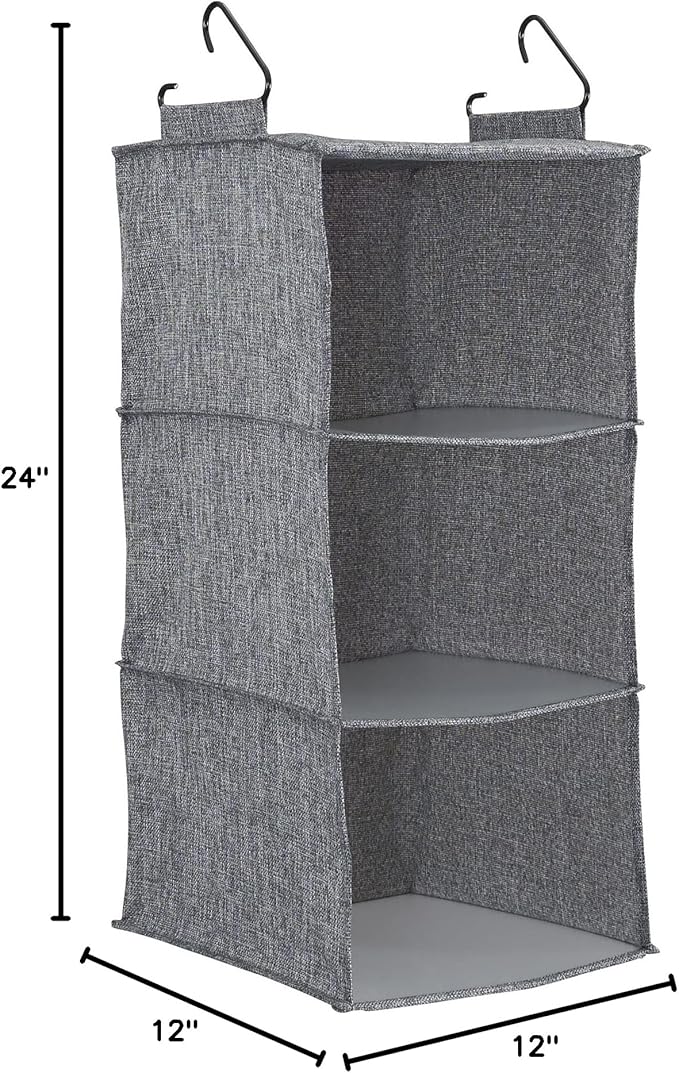 Household Essentials 3 Shelf Hanging Closet Organizer, Hanging Shelf