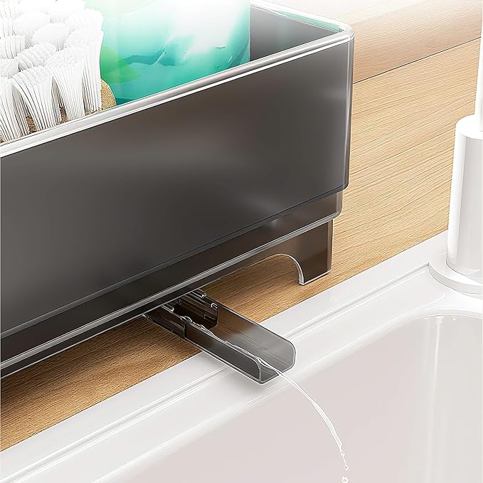 MOUKABAL Sponge Holder for Kitchen Sink, 2-Tier Sink Caddy Organizer
