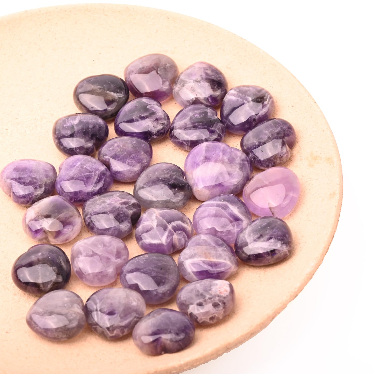 10 PCS Amethyst Heart Stone, 1 Inch Natural Healing Crystal Heart Love Crystals, Mini Cute Gemstone Amethyst for Women, Valentine's Day Gift