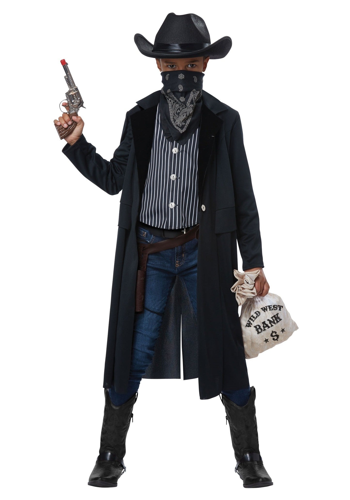California Costumes Wild West Sheriff/Outlaw Child Costume Black/White