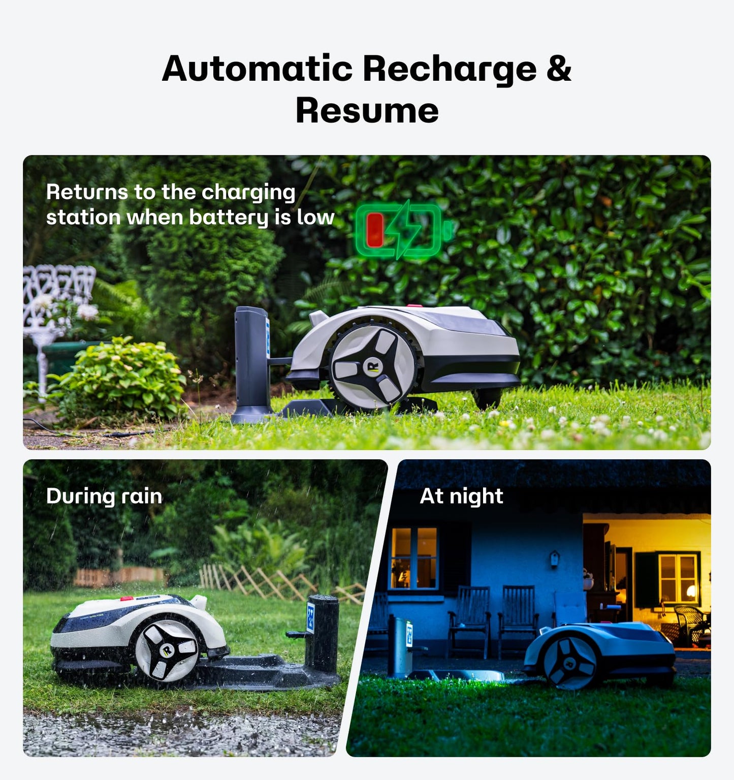 RoboUP Raccoon 2 SE Robotic Lawnmower for 0.15 Acre, Wire Free Robot Mower with AI Obstacle Avoidance, APP-Free One-Button Operation, 1.18"-3.15" Adjustable Height, Low Noise, Ideal for Small Lawns