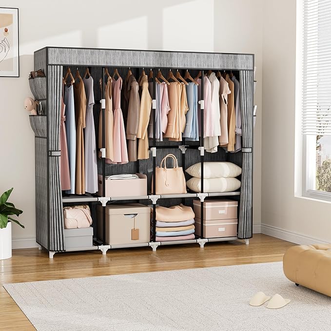 VTRIN Portable Closet for Hanging Clothes 67 Inch Wide Large Capacity Portable