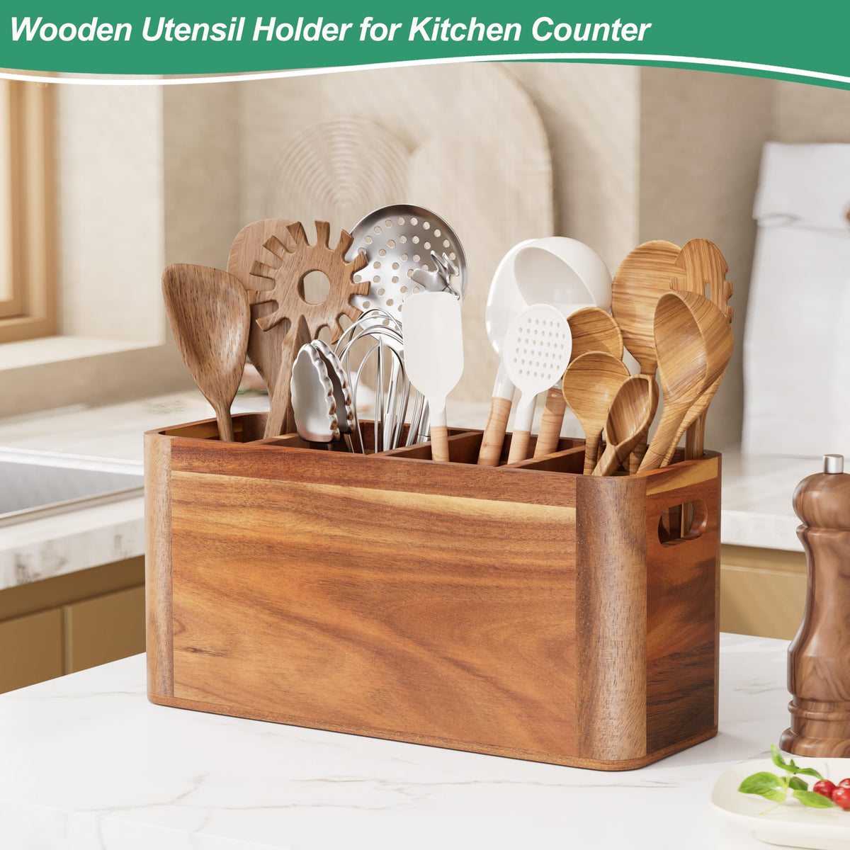 ZUJJAFY Extra Large Kitchen Utensil Holder