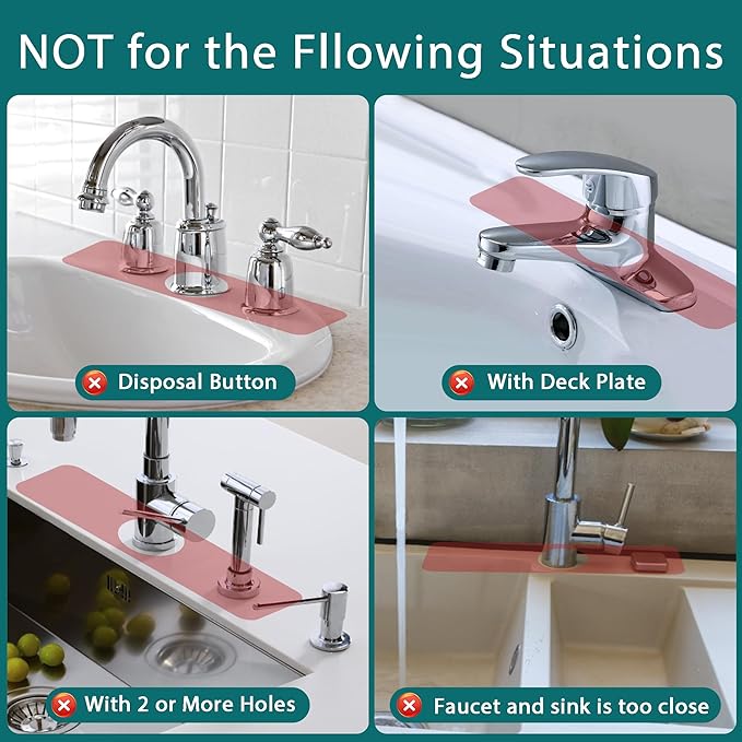 Drying Stone Faucet Mat for Kitchen Sink, Diatomite Faucet Handle Drip Catcher