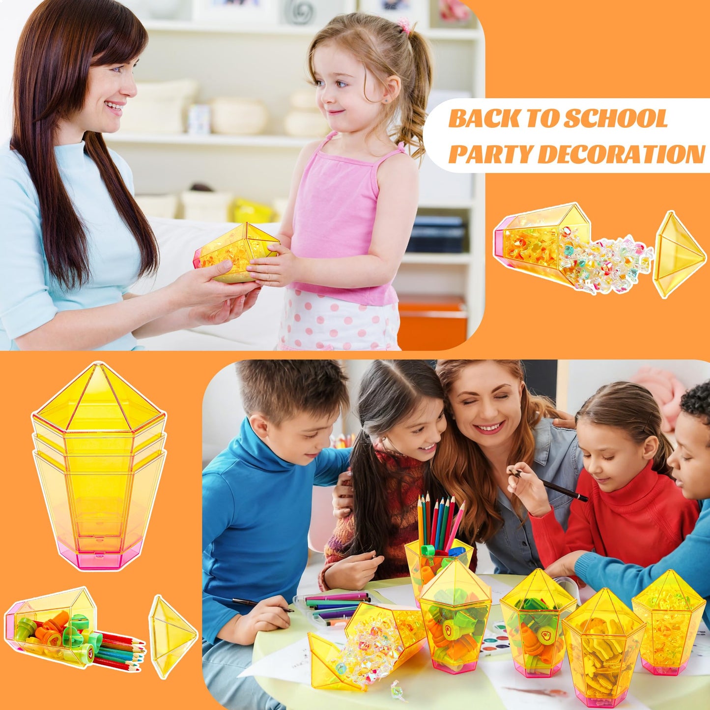 Aneco 24 Piece Pencil Gift Boxes Back to School Pencil Containers for Teachers Gifts Candy Popcorn Holders Bulk Bags Party Favor for Teacher Appreciation Gifts School Classroom Decoration