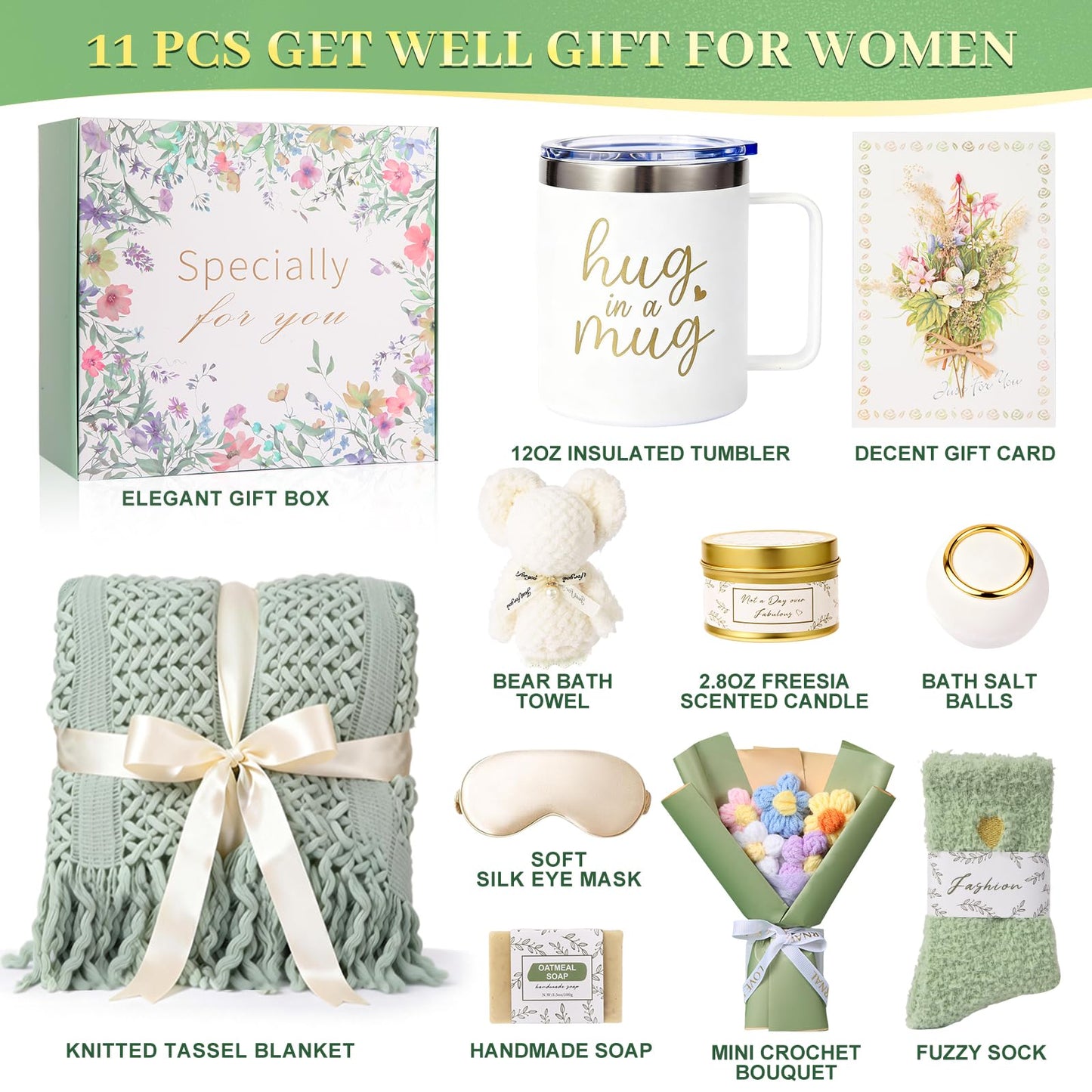 Self Care Gifts for Women, Spa Care Package, Mother's Day and Easter Gifts Friendship Box of Sunshine for Mom Sister Wife, Get Well Soon & Birthday Present, Self Care Basket for Women Recovery