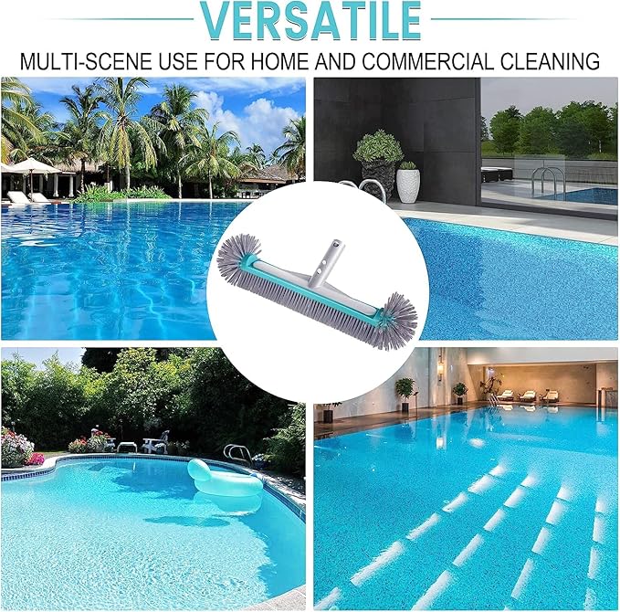 Swimming Pool Brush Head with Round Ends,17.5" Heavy Duty Aluminum Back Head
