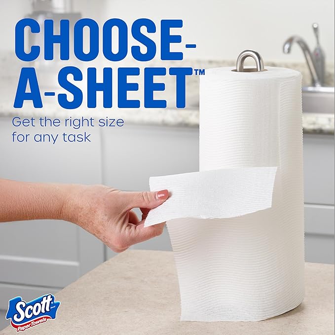 Scott Paper Towels, Choose-A-Sheet, 30 Double Rolls = 60 Regular Rolls