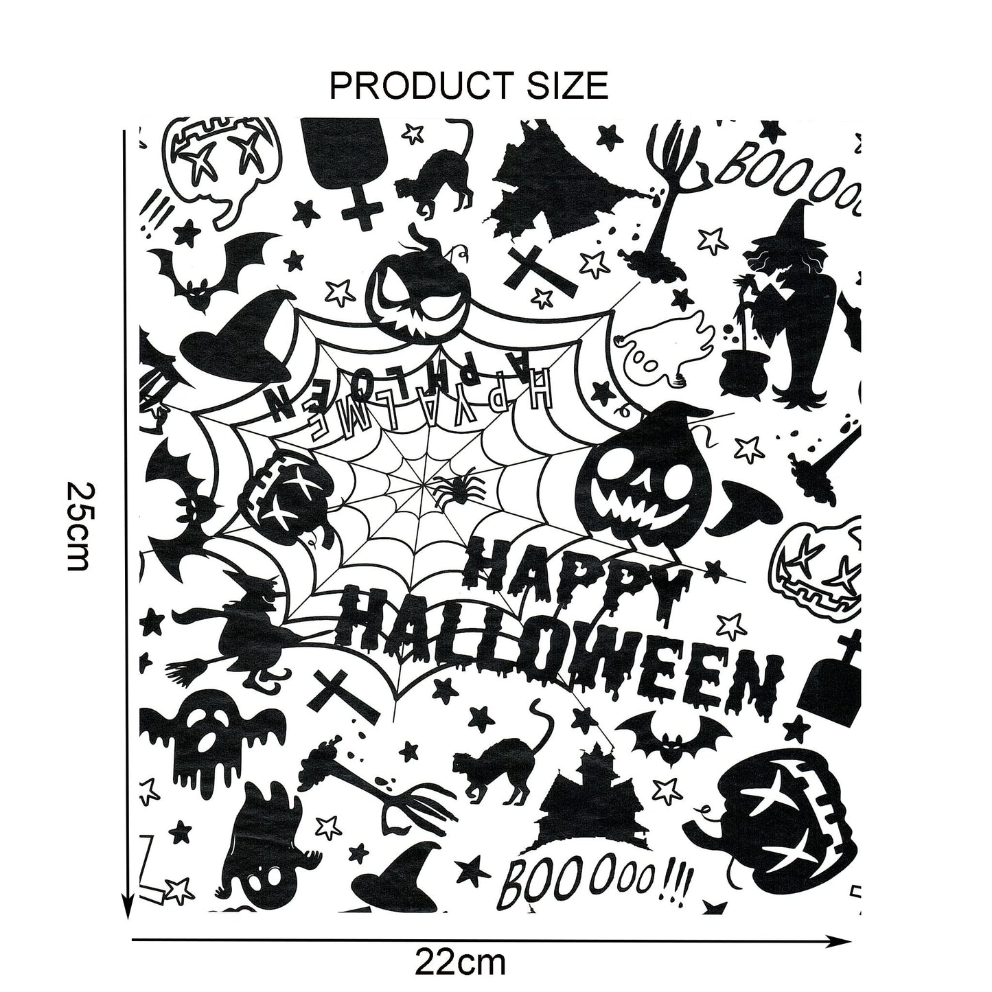 Suiwen 100pcs Halloween Wax Paper Sheet, Food Picnic Printed with Ghost, Spider, Pumpkin and Spiderweb, Greaseproof, Waterproof Dry Hamburger Liners Wrapping Tissue (Black)