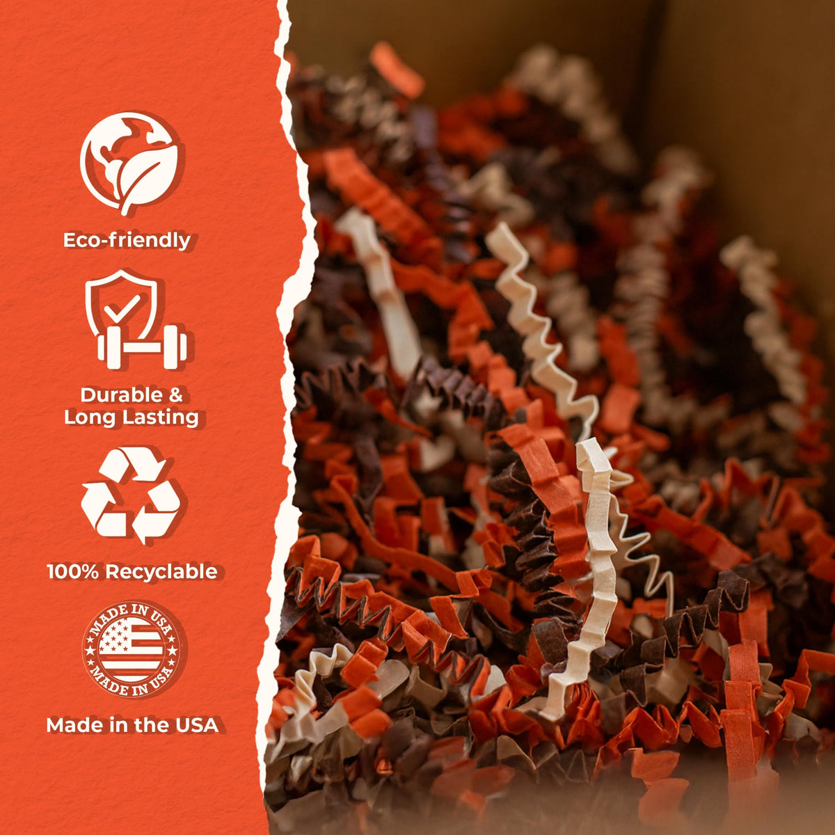 MagicWater Scented Crinkle Cut Paper - 1 LB - Pumpkin Spice - Perfect for Shredded Paper Filler, Basket Filler, Gift Boxes, Bridesmaid Gifts, Christmas Stuffers & More – For All Occasions