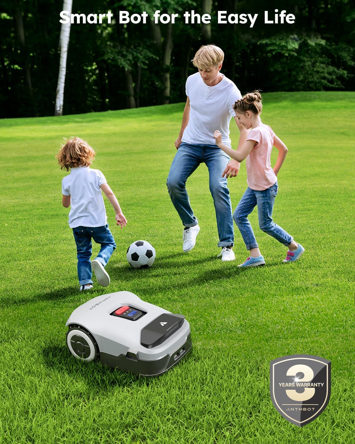 ANTHBOT Robot Lawn Mower Full Band RTK+4-Eye Vision Robotic Lawnmower, Automatic Mapping, 20 Multi-Zone Management, Accurate Obstacle Avoidance, Intelligent Path Planning- No Wire Mower, 0.22 Acre