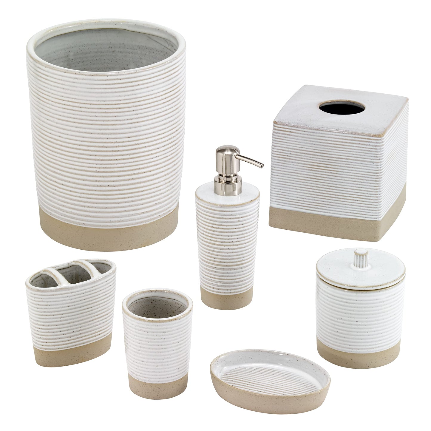 Avanti Linens - Toothbrush Holder, Guest Bathroom Essentials, Modern Home Decor (Drift Collection)