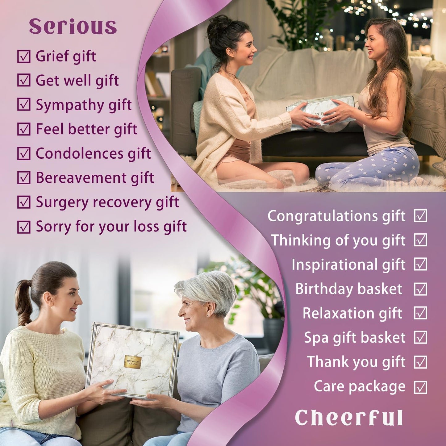 AHAGIFTREE Gift Baskets for Women,11PC Birthday Gifts,Think of You,Mother's Day,Thankyou ,self care,care package,relaxation,new beginnings gifts for women,friend,mom,sister