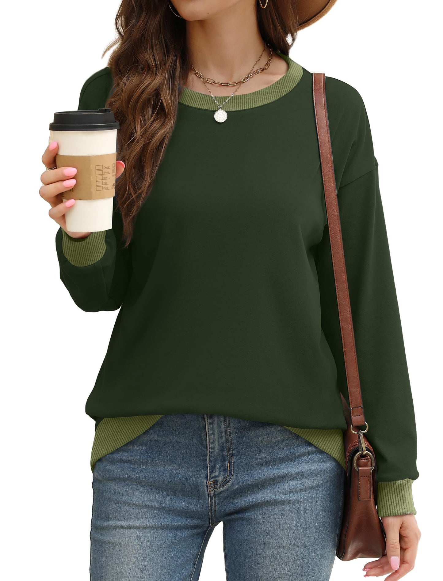 Saloogoe Womens Tops Trendy 2025 Long Sleeve Loose Fit Sweatshirts Ugly Christmas Sweaters 2025 Outfits Christmas Shirts Green St Patricks Day XL