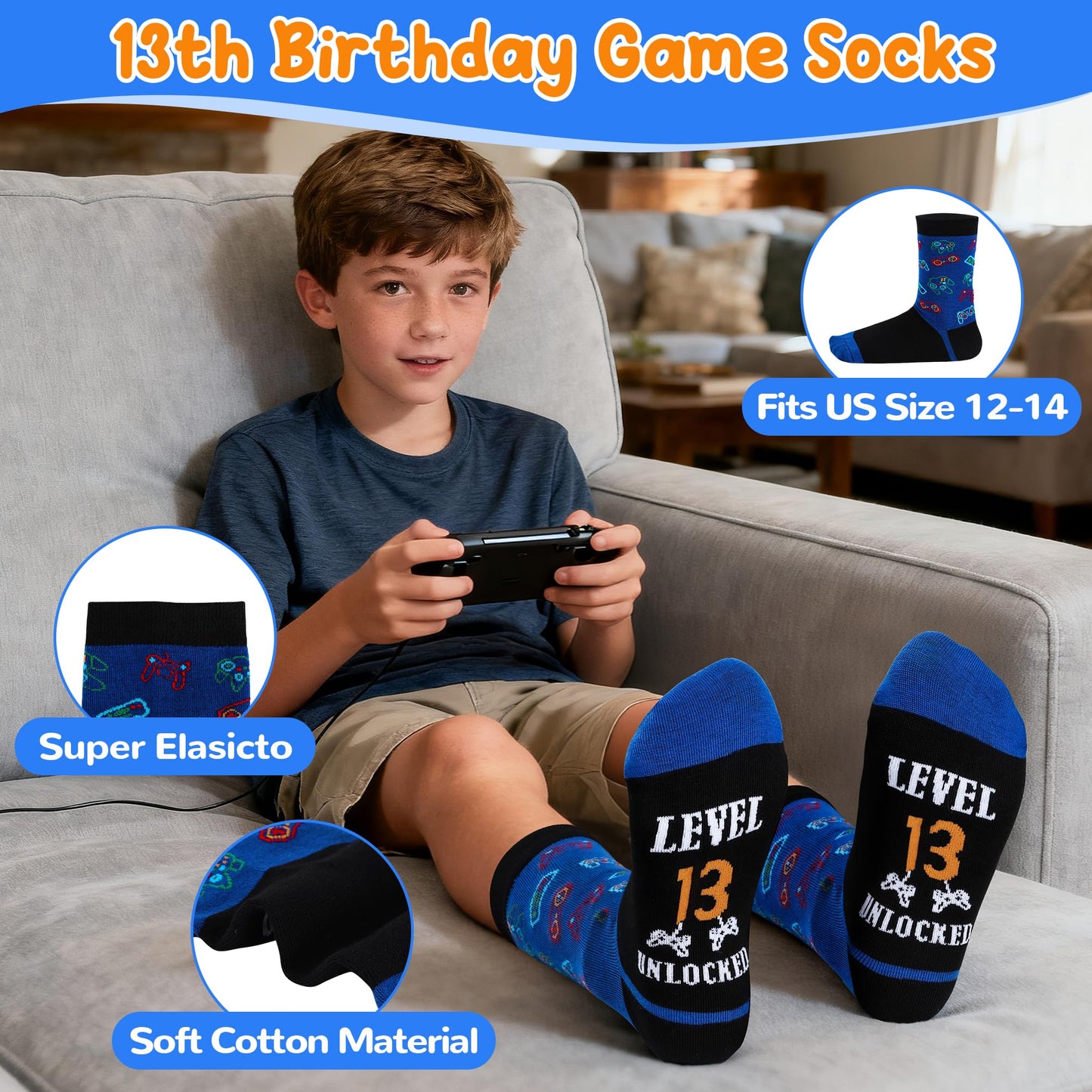 Splandiant 13 Year Old Boy Birthday Gift Ideas, Funny Gamer Birthday Gift Set for 13th Boys, Thirteen Years Old Gamepad Gifts Ideas for Boys Son Grandson Nephew Friend Video Game Lovers