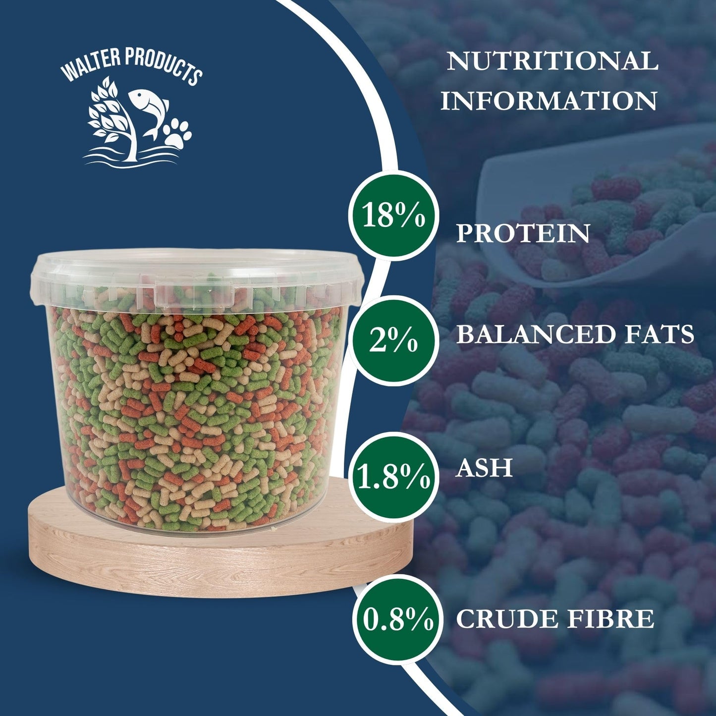 Walters Variety Sticks (5L Tub) | Pond Fish Food for Goldfish, Koi and all Cold Water Pond Fish | Nutritional Floating Fish Food Pond Sticks in Stay Fresh EasyTubs and Refill Bags