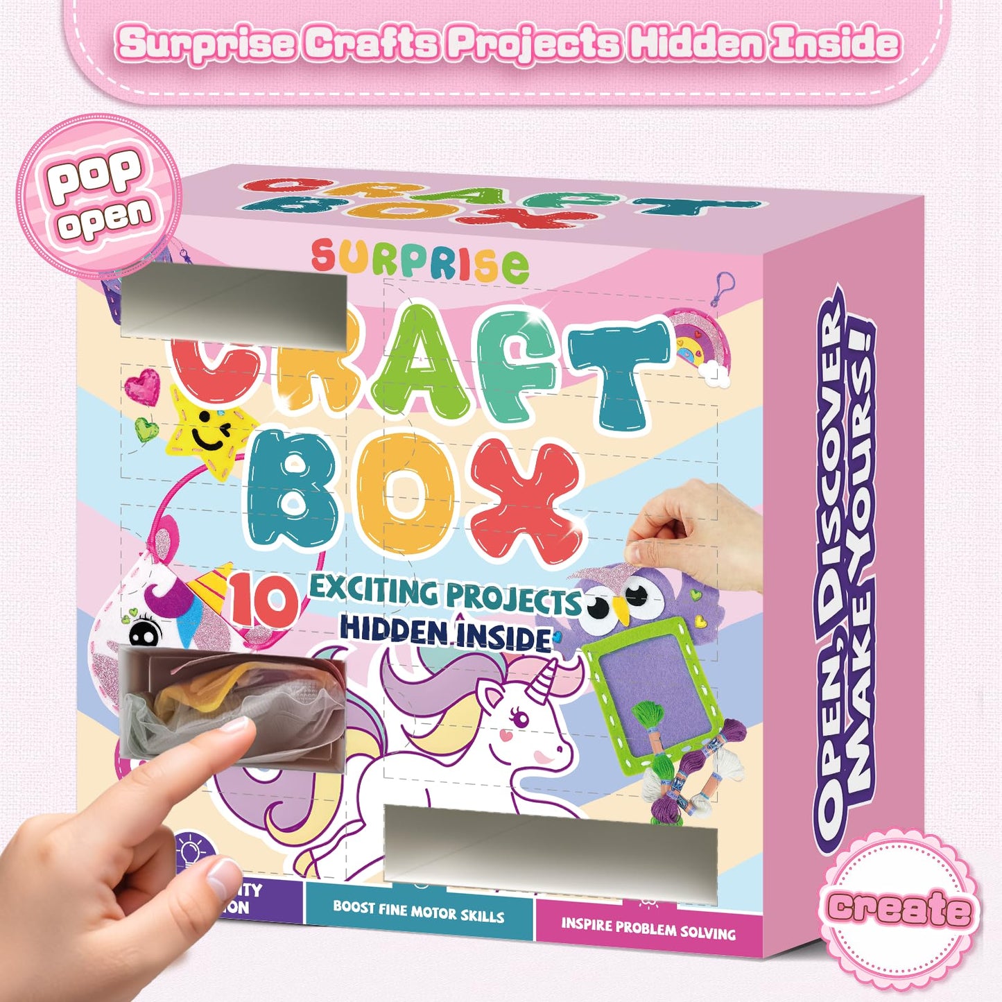Sewing Kit for Kids Beginner, 10 Easy DIY Projects of Stuffed Animal Dolls & Purse Handbags, Learn to Sew with Felt Embroidery Craft, Arts & Crafts Gift for Girls & Boys Ages 6-12