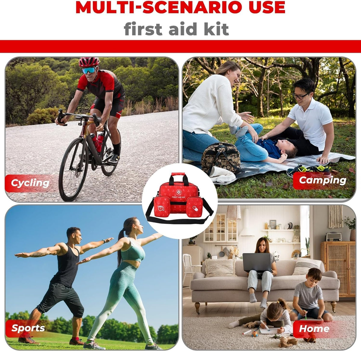 All-in-One Premium 530 Piece Emergency First Aid Kit, Large Medical Kit for Home, Car, Camping, Travel, Hiking, Sports & Outdoor