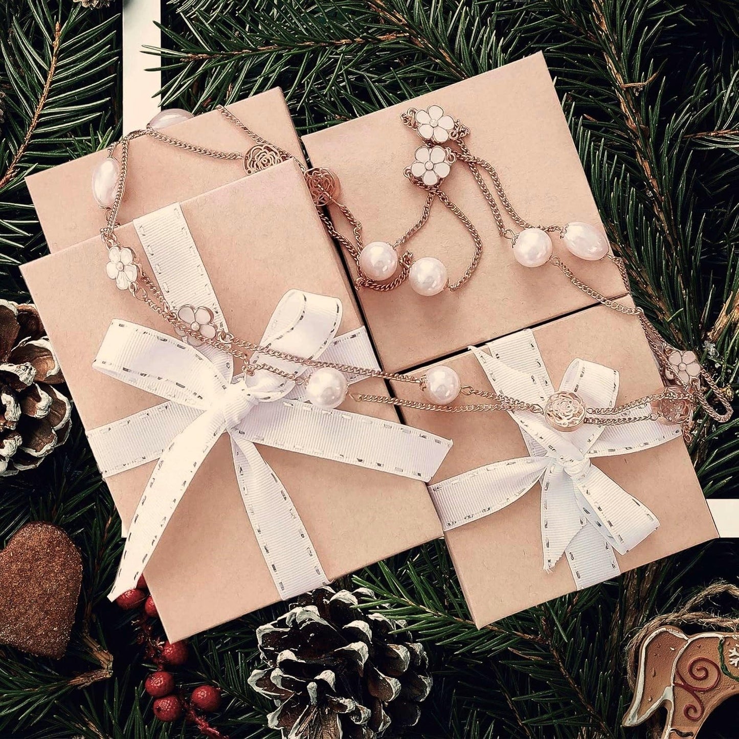RJ Displays 20 Pack Cotton Filled Brown Kraft Paper Cardboard Jewelry Gift and Retail Boxes for Necklaces, Bracelets, Watches and Small Gifts, Jewelry Packaging Boxes Size 3 1/4" x 2 1/4" x 1" Inch