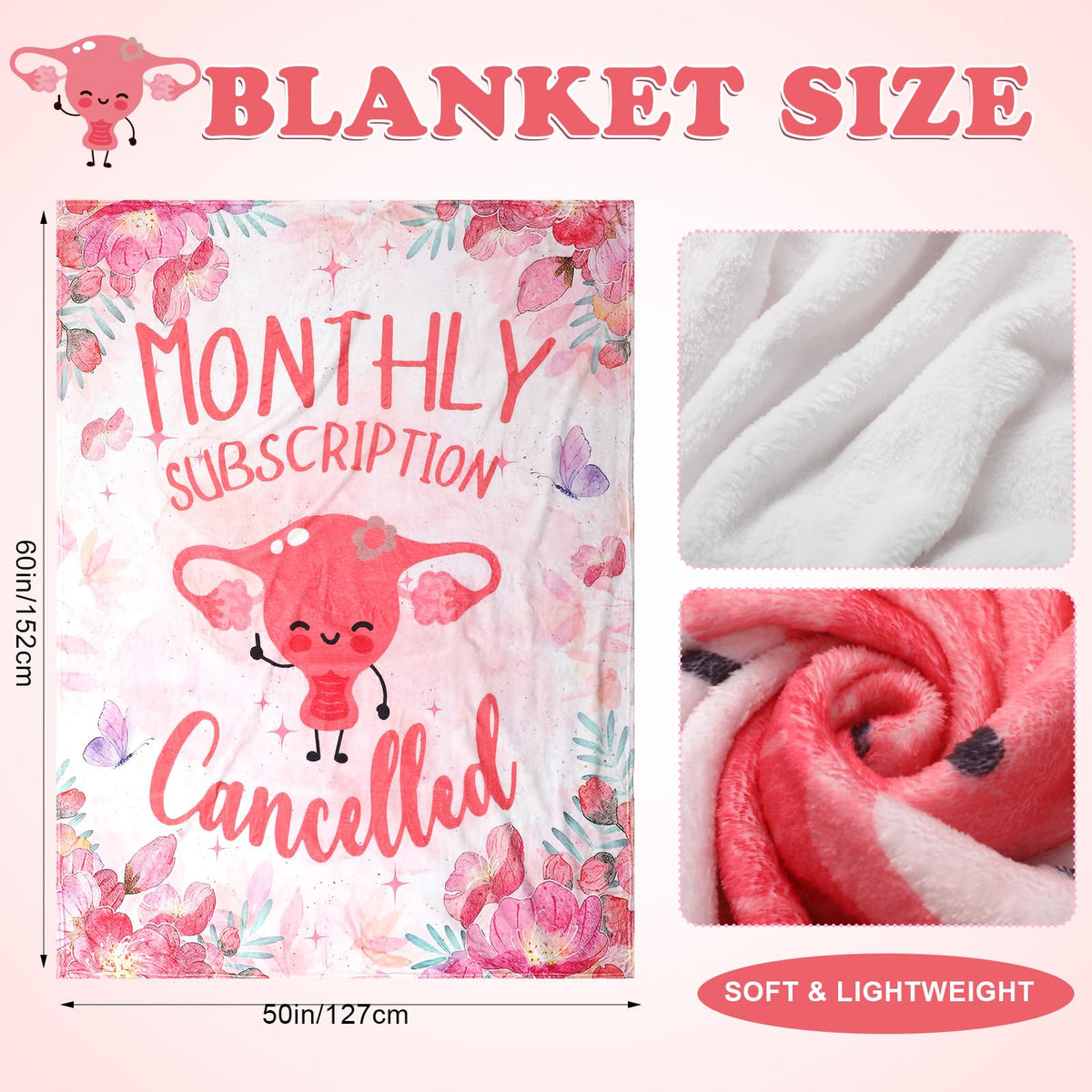 Breling 4 Pcs Funny Hysterectomy Recovery Gift Set for Women Funny Ceramic Mug Flannel Throw Blanket Crew Socks Candle Post Uterus Surgery Care Package Gift Basket