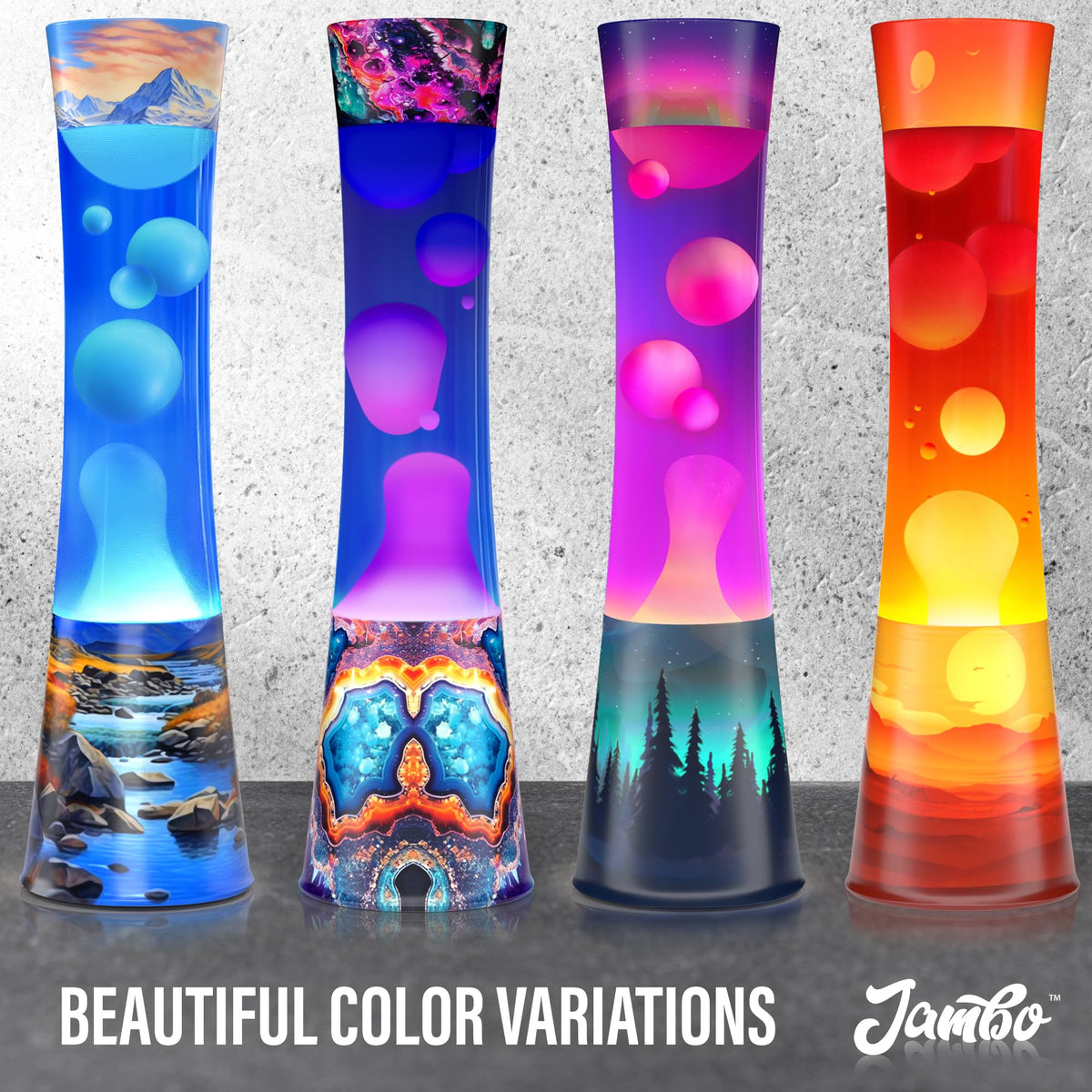 JAMBO 15.5" Amber Crystal Motion Light, Beautiful Home Decor Lamp, Living Room Bedroom Lamp, Relaxing Liquid Motion Lamp, Night Light Nightlight for Teens, Kids & Adults, Mood Light