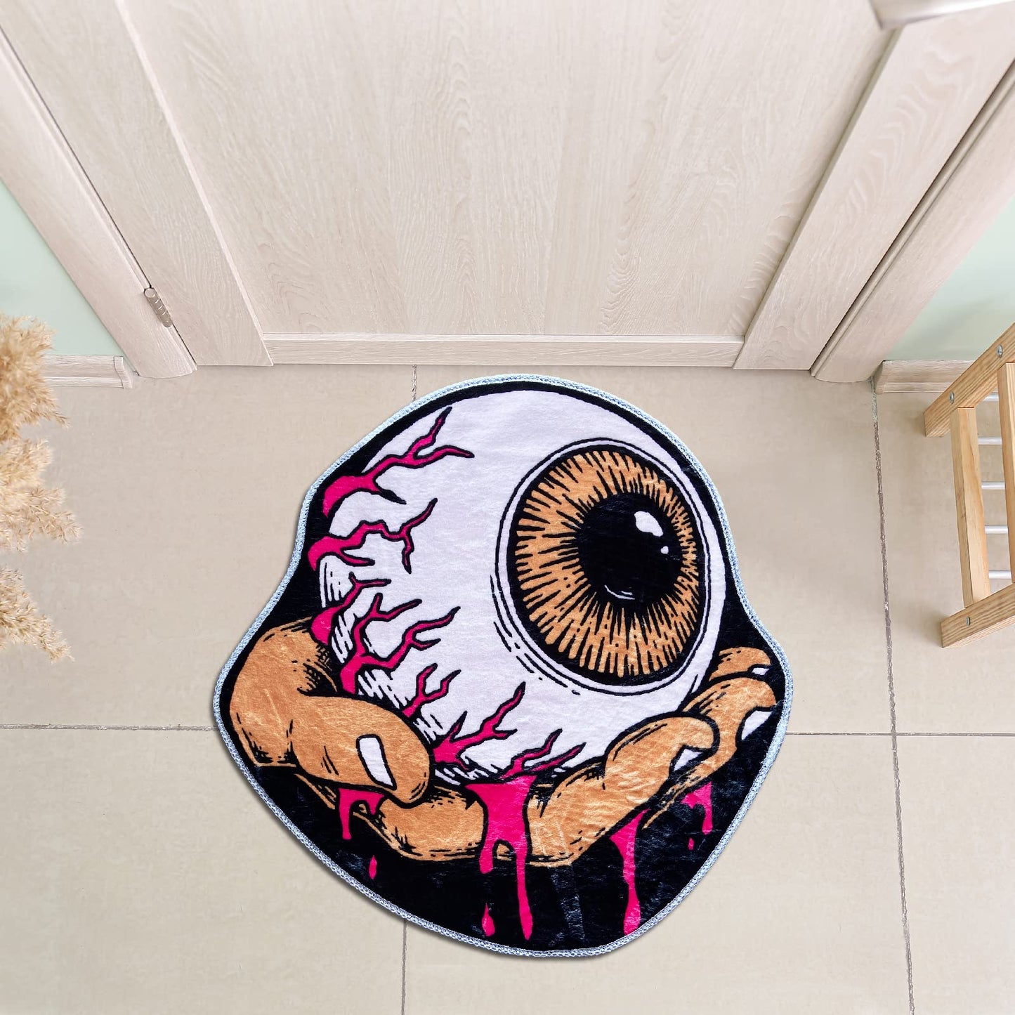 LVILPDHH ScaryOne Eye Halloween Soft and Absorbent Microfiber Bath Rugs,Machine Wash Dry,Indoor Doormat Front Door Mat Non Slip,Bed Rug 31x31 Inch
