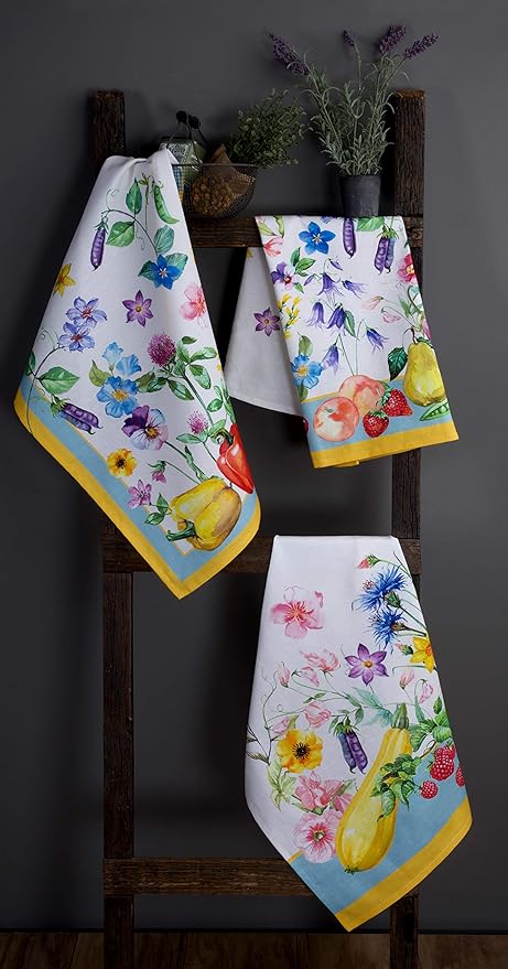 Maison d' Hermine Kitchen Towels Set of 3 100% Cotton 27.50" x 20" Reusable