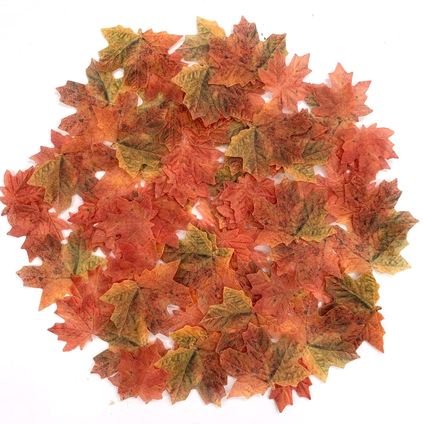 Weraru 90 Pcs Edible Fall Leaves Gold Leaf Cupcake Toppers, For your Party Cake Toppers Decoration