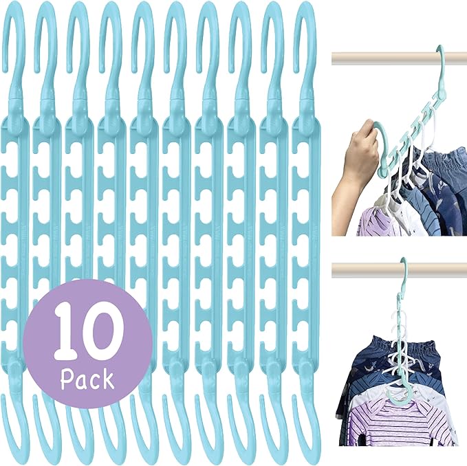 Wonder Hanger Max 10-Pack Space Saving Hangers, Reinforced Hooks Swivels 360°