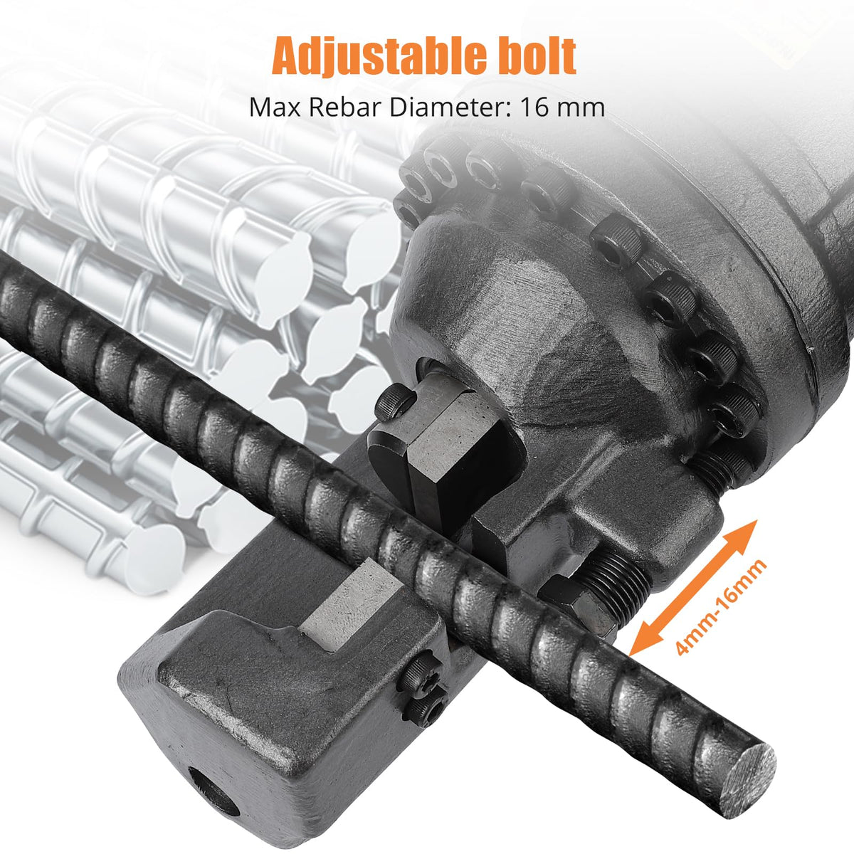Electric Hydraulic Rebar Cutter, 900W 110V Cutting up to 5/8 Inch #5 4-16mm Rebar, Steel, with Blades, Cutting Speed 3S, Concrete Construction Tools Heavy Duty (900W RC-16)