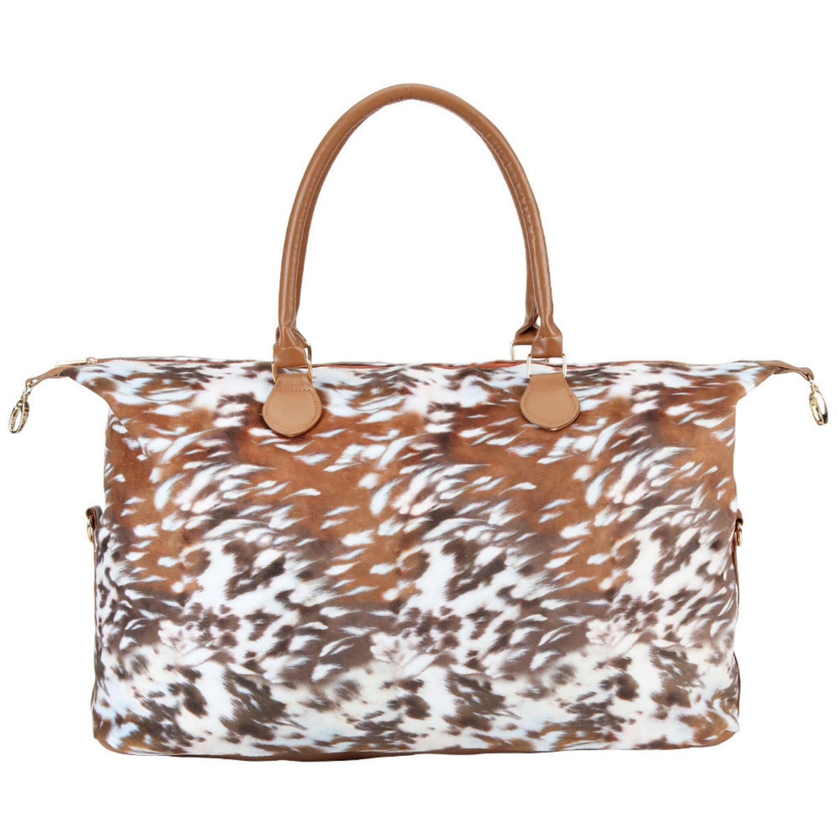 Brindle Cow Print Weekender Bag Duffle Bag For Women Large Travel Tote Bag Overnight Weekend Bags With Shoulder Strap