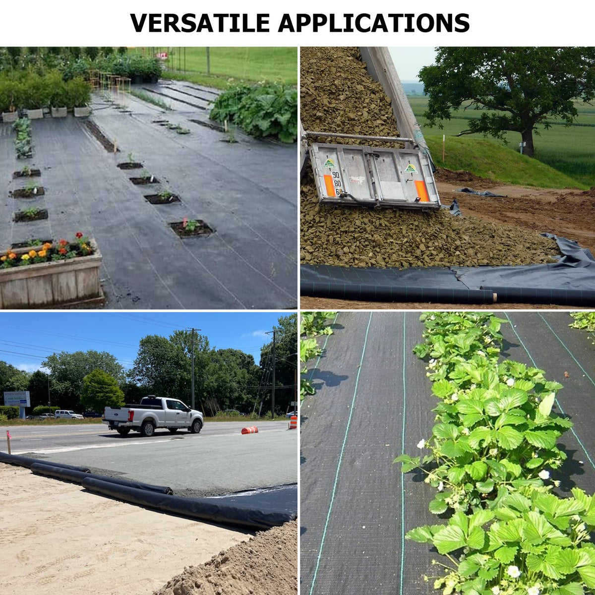 Driveway Fabric 2.5x500 ft - Commercial Weed Barier, Heavy Duty 4OZ Landscape Fabric for Road, French Drain, Erosion Control, andConstruction Projects