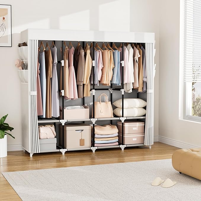 VTRIN Portable Closet for Hanging Clothes 67 Inch Wide Large Capacity Portable