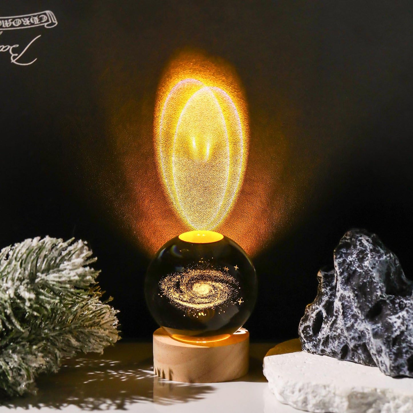 Movdyka 3D Crystal Galaxy Ball Space Decor Lamp Science Astronomy Gifts for Kids, Laser Engraved Galaxy Model Universe Night Light Gift Idea for Graduation Mothers Day Christmas