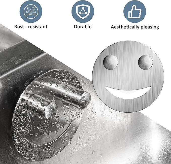 2 Pack Stainless Steel Smiley Face Dish Sponge Holder, Kitchen Accessories