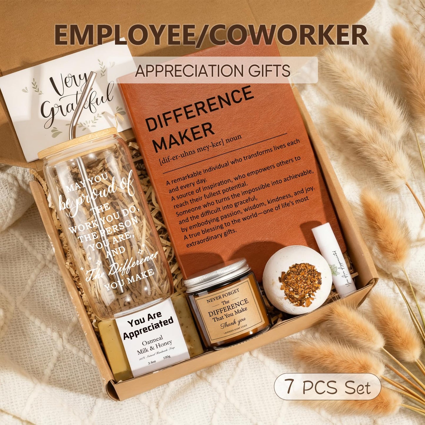 iAOVUEBY Administrative Professionals Day Gifts, Difference Maker Gift with Journal, Employee Appreciation Gifts for Coworkers, Thank You Gift for Women, Teacher, Nurse, Secretary, Mentor, Leader