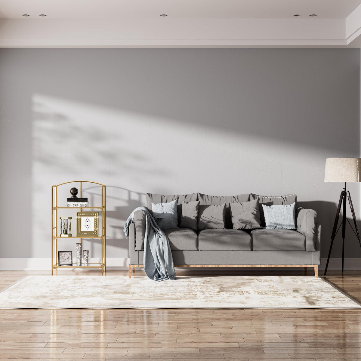 Crofy 3-Tier Foldable Bookshelf, Gold Frame & Transparent Shelves