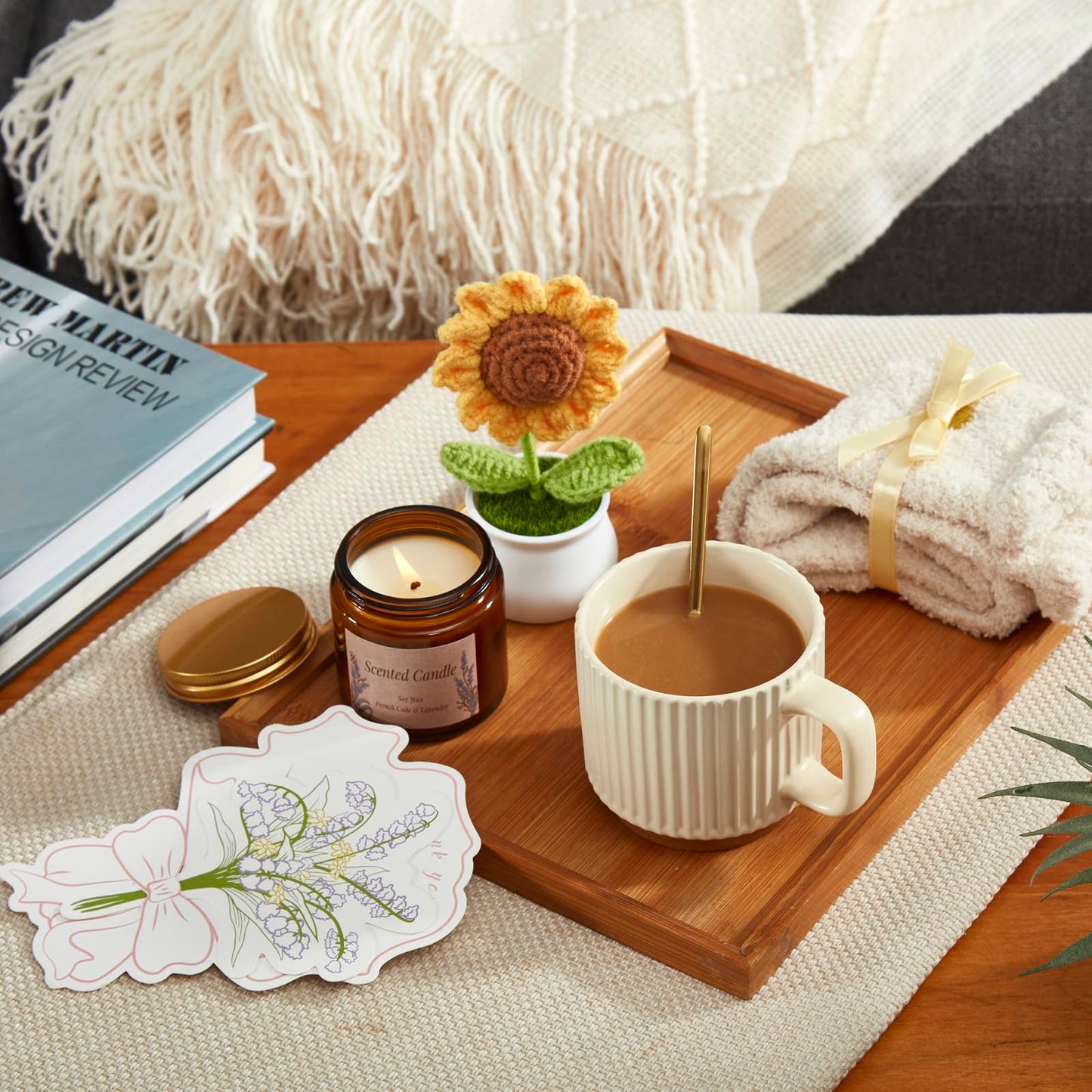 Birthday Gifts for Women, Sending Sunshine Sunflower, Self Care Set Get Well Soon Gift Baskets, Sending Hug Baskets Package, Thinking of You Gift for Mom Best Friend Her Wife Sister Girlfriend Grandma