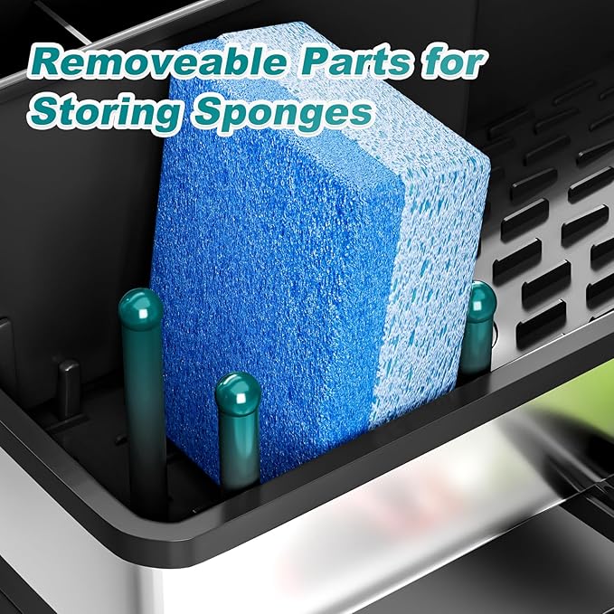 Ewaiira Stainless Steel Sink Caddy, Sponge Holder