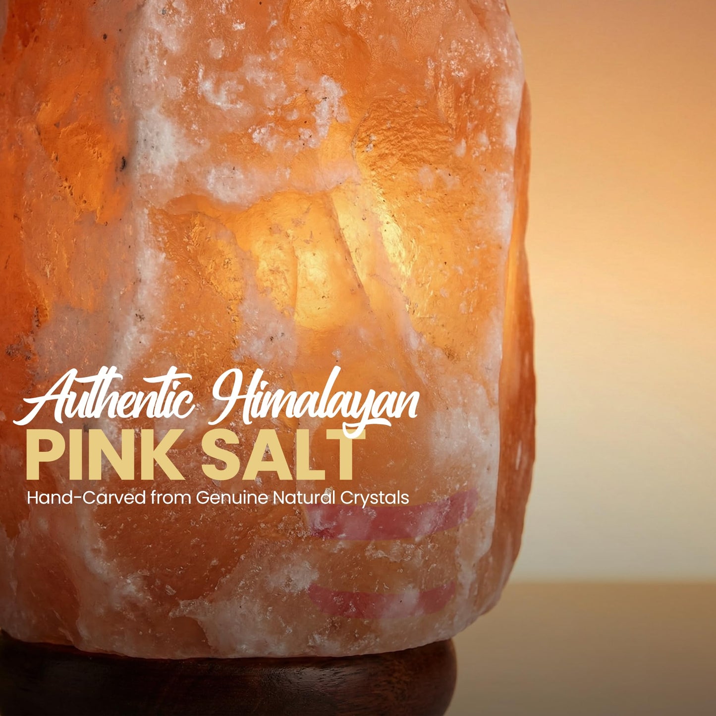 SAF Naturals Himalayan Salt Lamp 6 to 8 inch, 2–3 kg – Authentic Hand Carved Crystal Rock with Wooden Base and dimmer – Soothing Glow Lamp