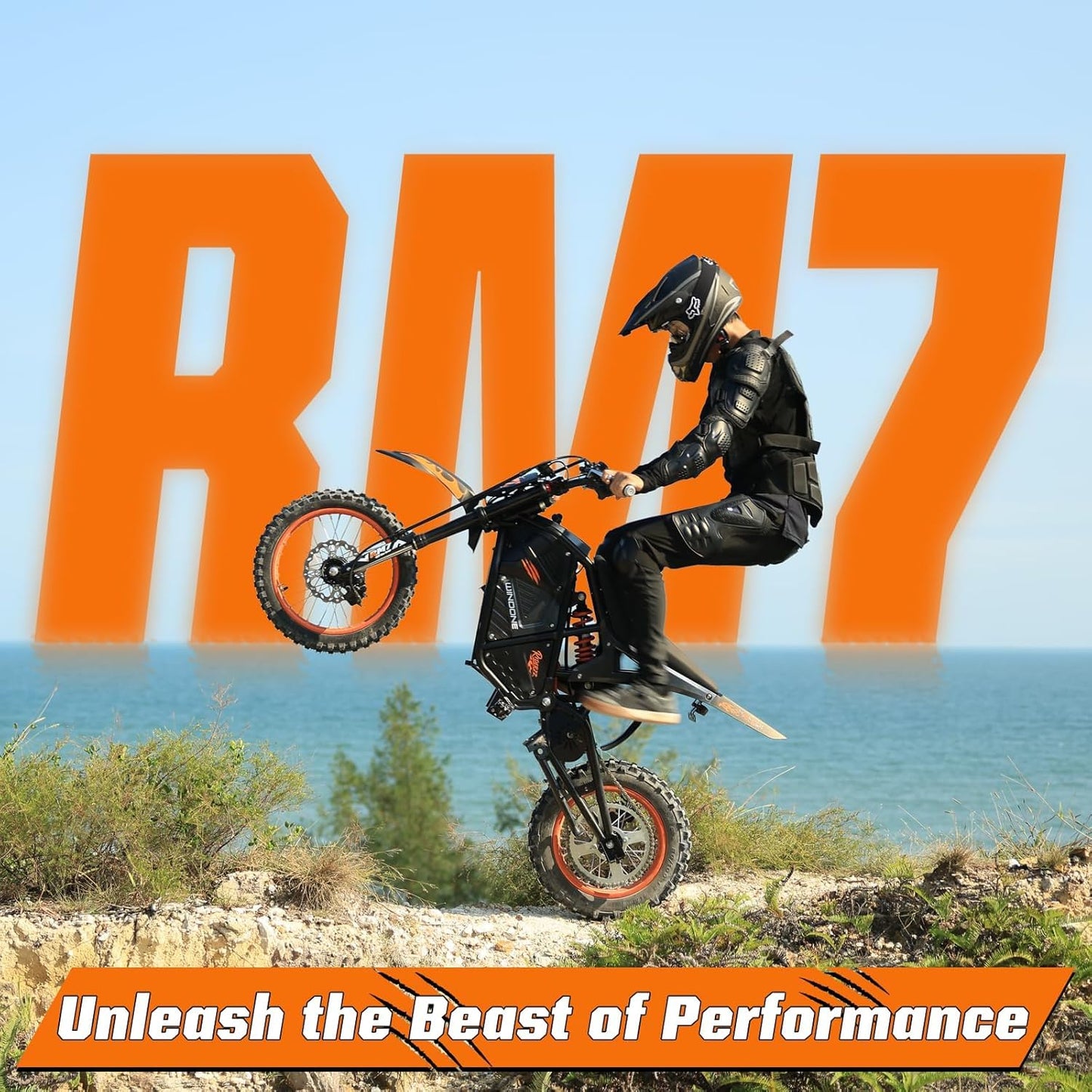 WindoneRide RM7 Electric Dirt Bike for Adults & Teens, 2200W Peak Ebike, 48V 22.5Ah, 37 MPH, 45 Miles, 14"/12" Tire Off-Road Electric Motorcycle, Dual Hydraulic Brakes, Fit Age 13+,Obsidian Black