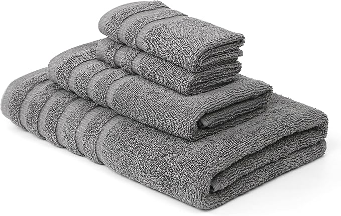 Modern Threads Oxford 6-Piece 100% Cotton Towel Set – Yarn Dyed Jacquard &